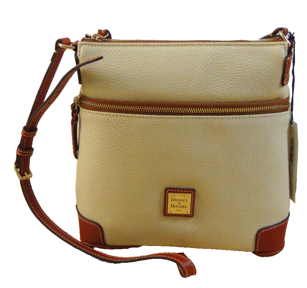 Dooney & Bourke Pebble Grain Crossbody Bag Bone Leather Gold Hardware R264 NWD